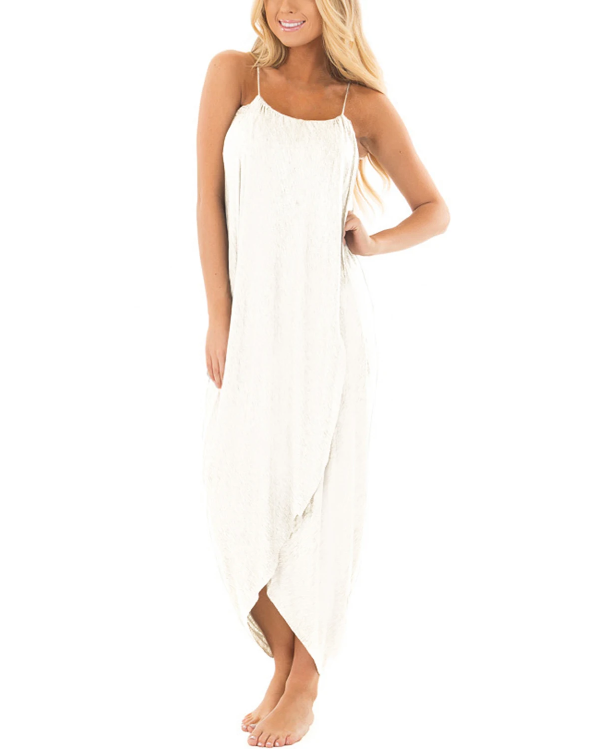 

Casual Loose Vestidos Women Bohemian Beach Sundress Plus Size Sleeveless Long Maxi Dress 2019 Summer Sexy Spaghetti Strap Dress