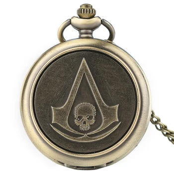 

2018 New Arrival Top Sales Fashion Style Skull Head Shape Pocket Watch Round Gifts For Men and Women