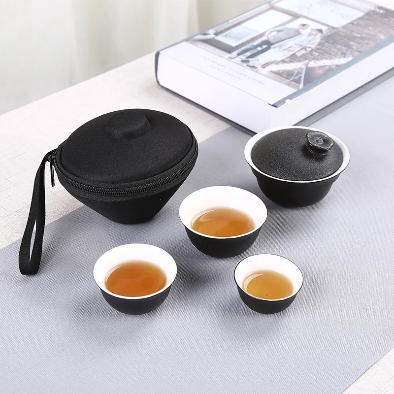 

Tea Sets Ceramic Teapot Kettle Gaiwan Cup of Tea Portable Travel Tea Set Chinese Kung Fu Tea Sets