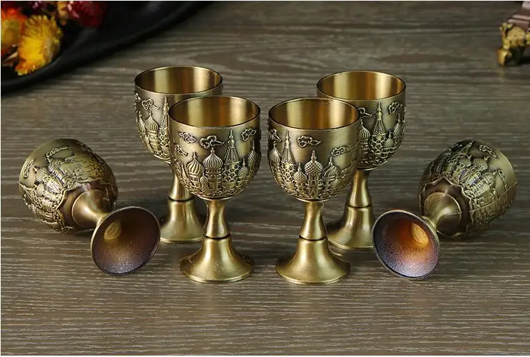 luxury 8pcs/set bronze color decorative wine set whiskey decanterwine rack home bar set JJ099