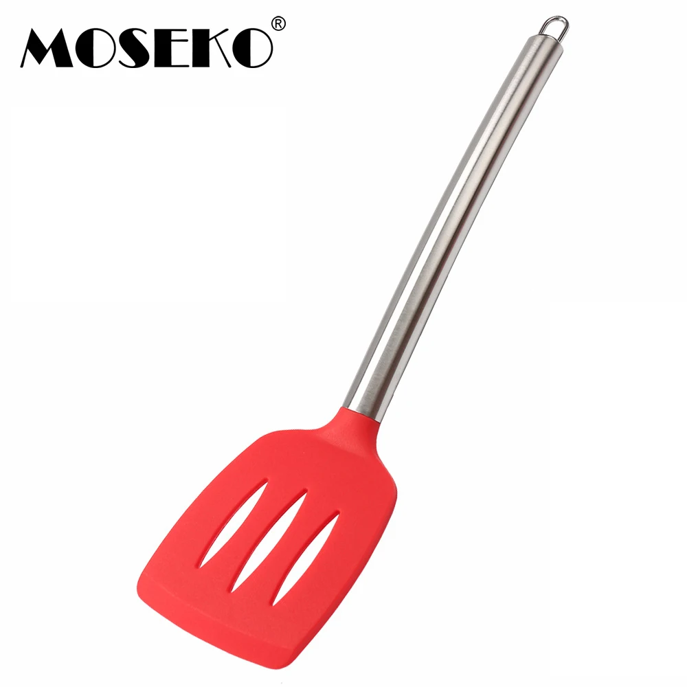 MOSEKO Nonstick Stainless Steel Kitchen Cooking Slotted Turner Spatula