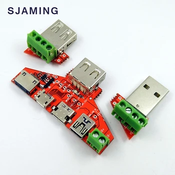 

Support Type-c MiNi Micro usb iPhone5s/6s Lightning protocol Single wire clamp USB data transfer test board USB adapter plate