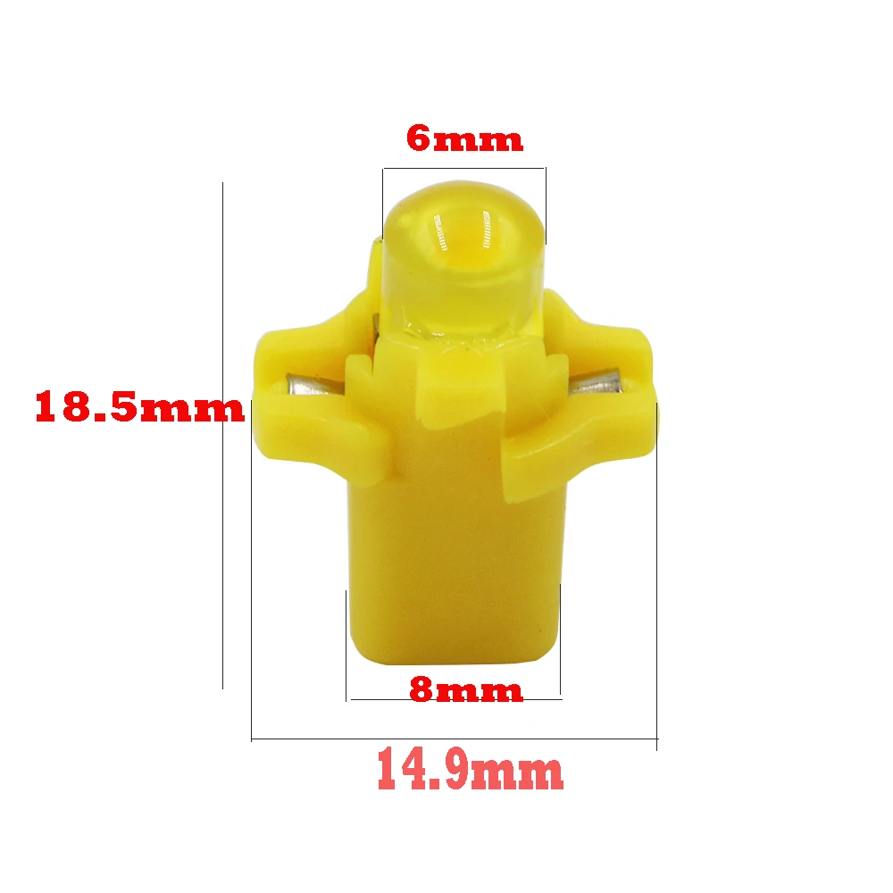 YSY 100 шт. Автомобильные светодиодные лампы T5 B8.3 1 smd cob клиновидные 1SMD белый красный