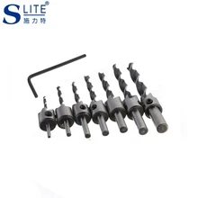 Slite 22PC Wood Screw Sharpening Knives Lapping Machine 7 Sets Of Woodworking Drill Bit Taper Hole Drilling 