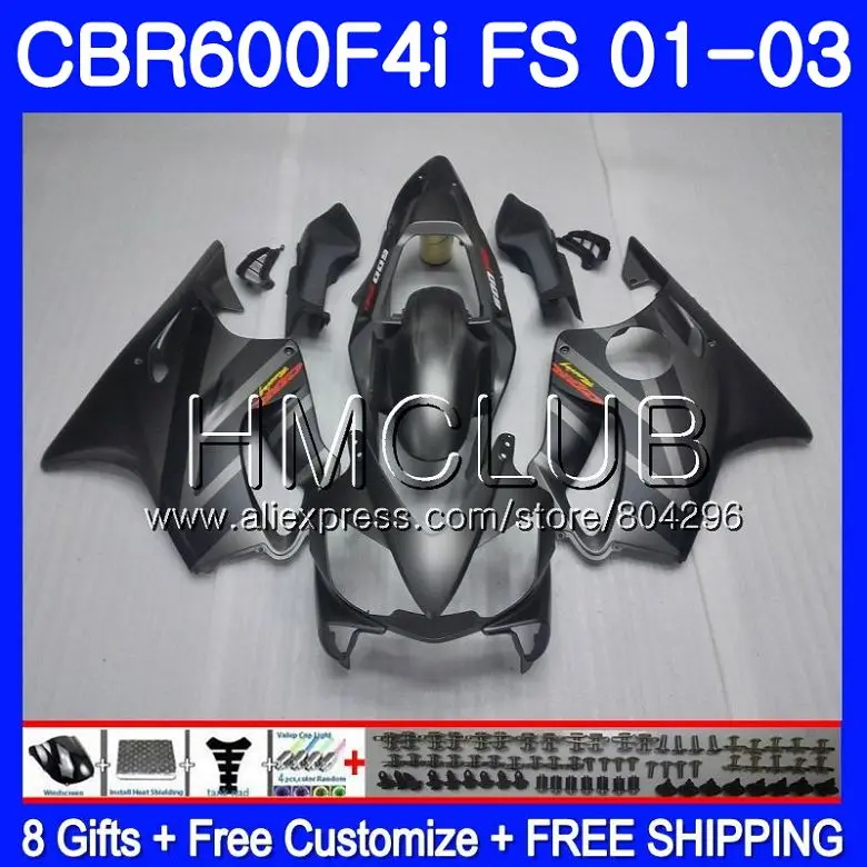 Корпус для HONDA CBR600F4i CBR600FS матовый черный CBR600 F4i 01 02 03 61HM. 12 CBR 600 FS 600F4i 2001 2002 2003