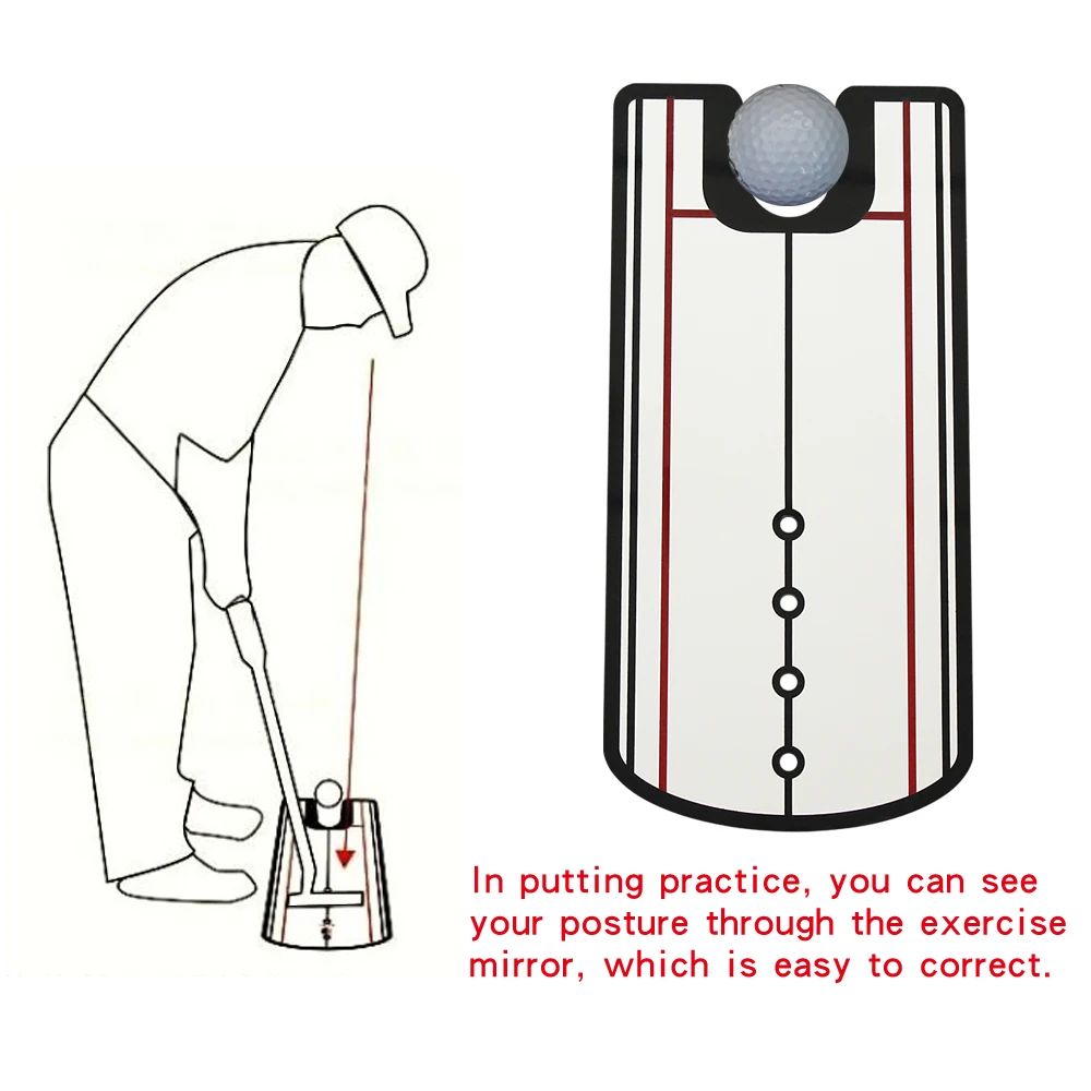 1 шт. подкладка для гольфа, зеркальное выравнивание, учебная помощь для игры в гольф, зеркальная линия для глаз