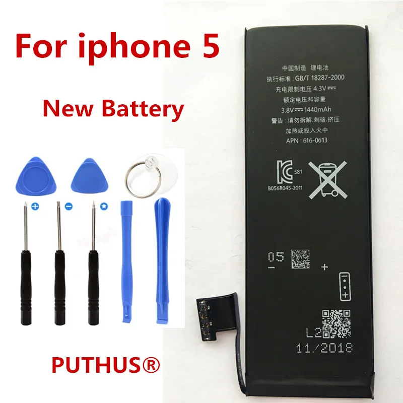 New Original Phone Battery For iPhone 5 1440mAh Real Capacity 0 Cycles With Repair Tools Kit Sticker |