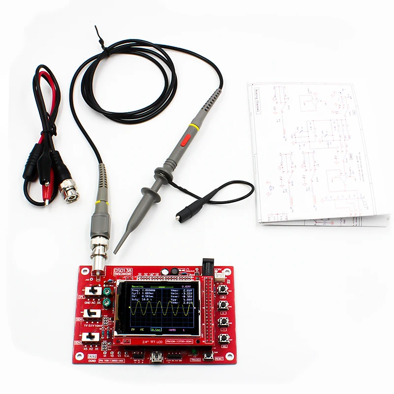 

DSO FNIRSI-138 2.4" TFT Pocket-size Digital Oscilloscope Kit DIY Parts Handheld+P6100 Oscilloscope Probe