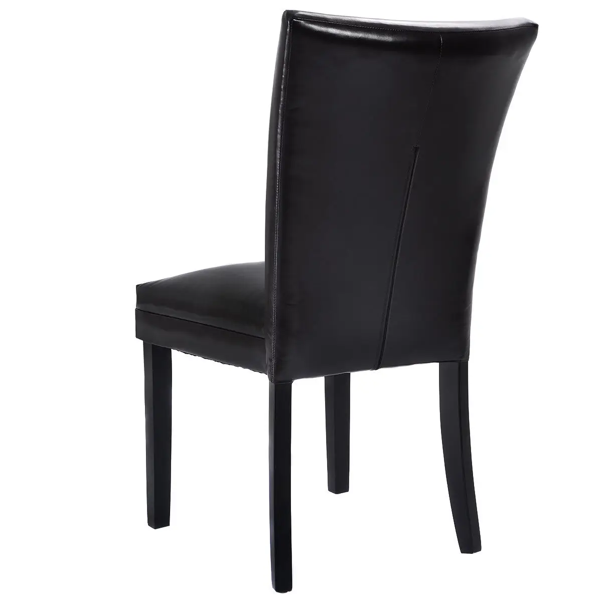 Giantex Set of 2 Elegant Design PU Leather Accent Dining Chairs Modern Home Furniture HW52837BN