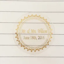 90 шт 3 см Свадебные украшения сувениры наклейки Персонализировать пользовательские водонепроницаемые конверты для приглашений золотые прозрачные уплотнения