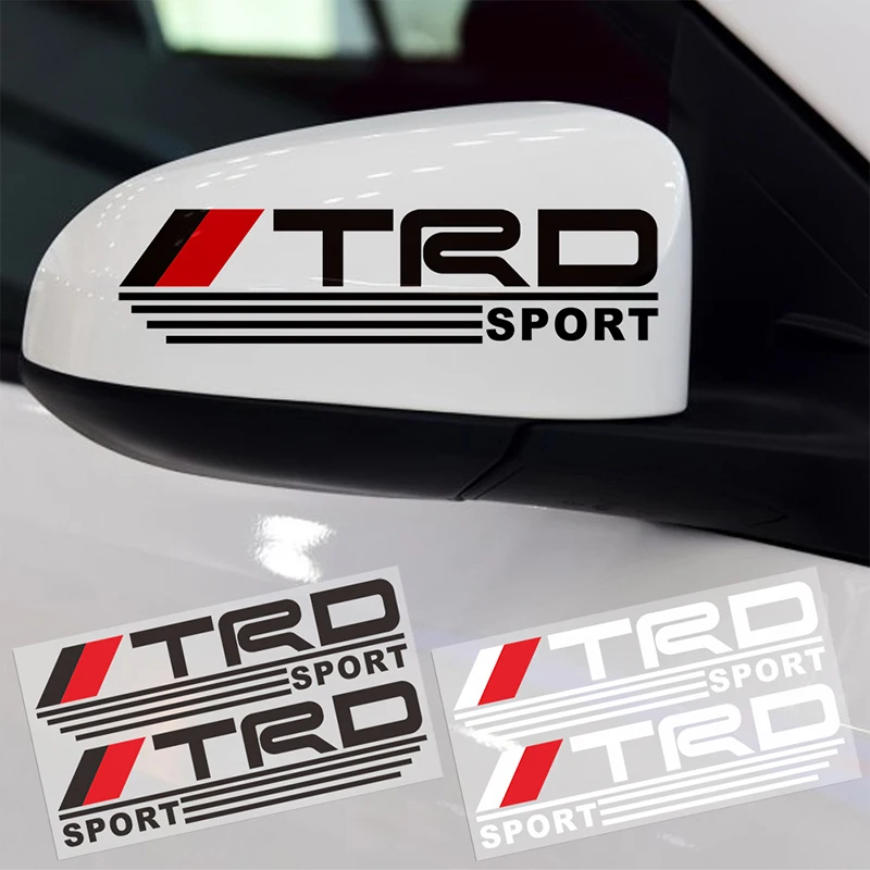 

2pcs Car-styling TRD Logo Rearview Mirror Reflective Car Stickers Decoration For Toyota Highlander Camry CHR Vios Car styling