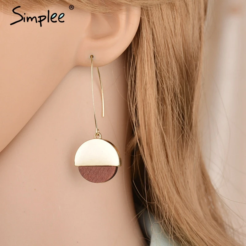 Женские длинные серьги-крючки с подвеской Simplee Модные эффектные серьги 2019 г.