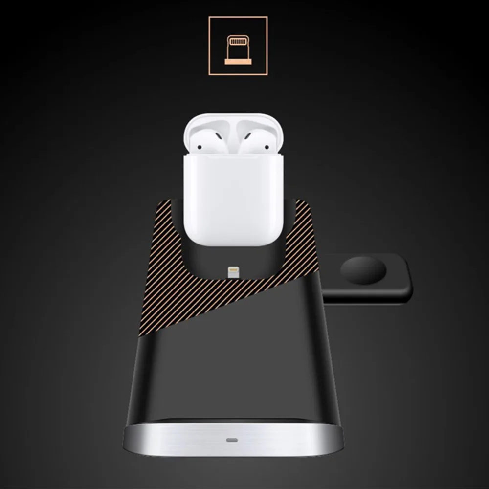 3 в 110 Вт QI Беспроводное зарядное устройство для iPhone X Xr XS Max часы AirPods мобильный