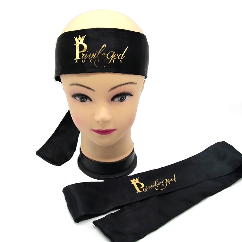 

Custom Printing Logo Hair Extension Wrapping Silk Satin Head Band,Customzied Virgin Hair Tie Scarf Hair Wrapping