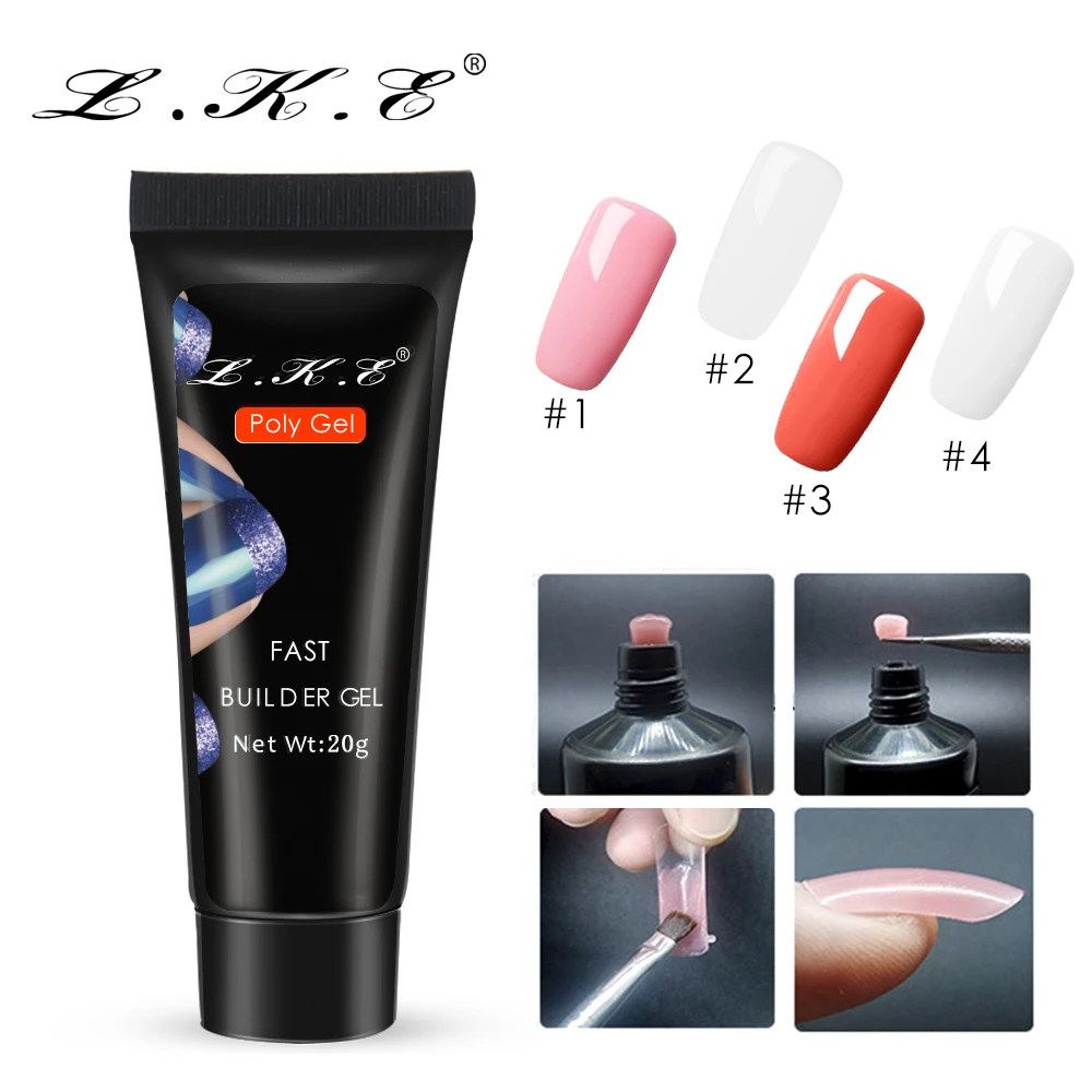 

LKE 25ml Builder Gel Pink White Clear Red Four Color Finger Nail Polish Extended UV/LED Glue Nail Design Gel Varnish