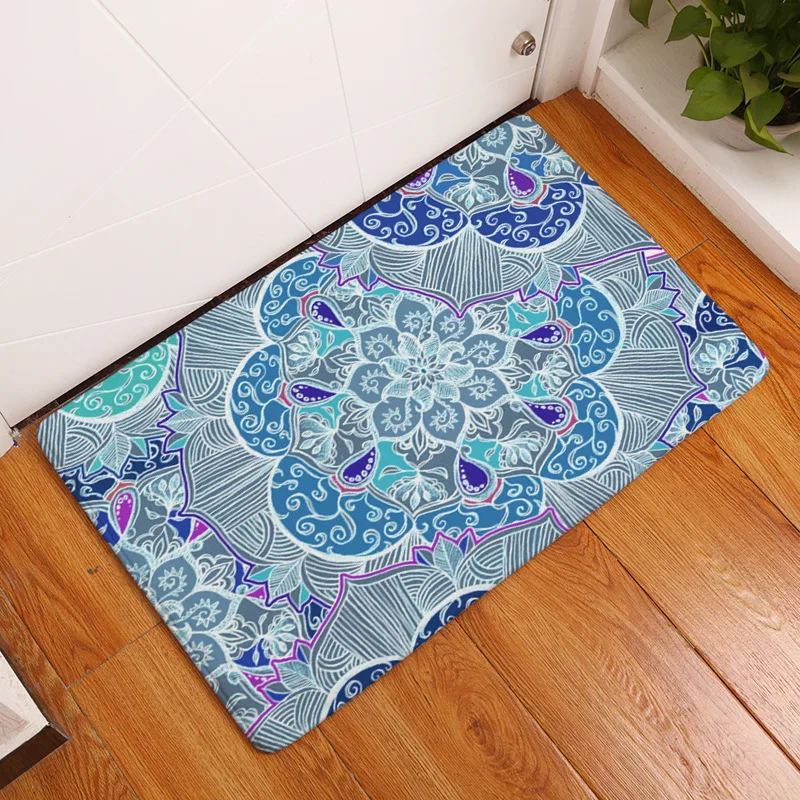 Zeegle калейдоскоп цветочные коврики с принтом Противоскользящий коврик для ванной 40x60 см Коврик для гостиной впитывающий кухонный коврик - Цвет: Floral 14
