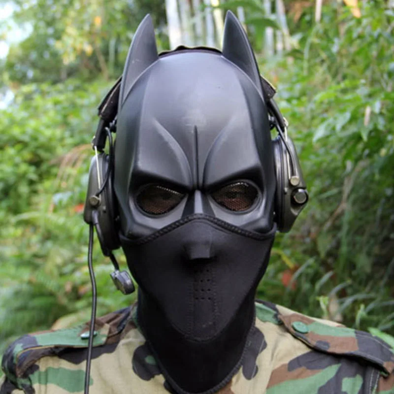 Black Mask Halloween Batman Full Face Tactical looking Airsoft