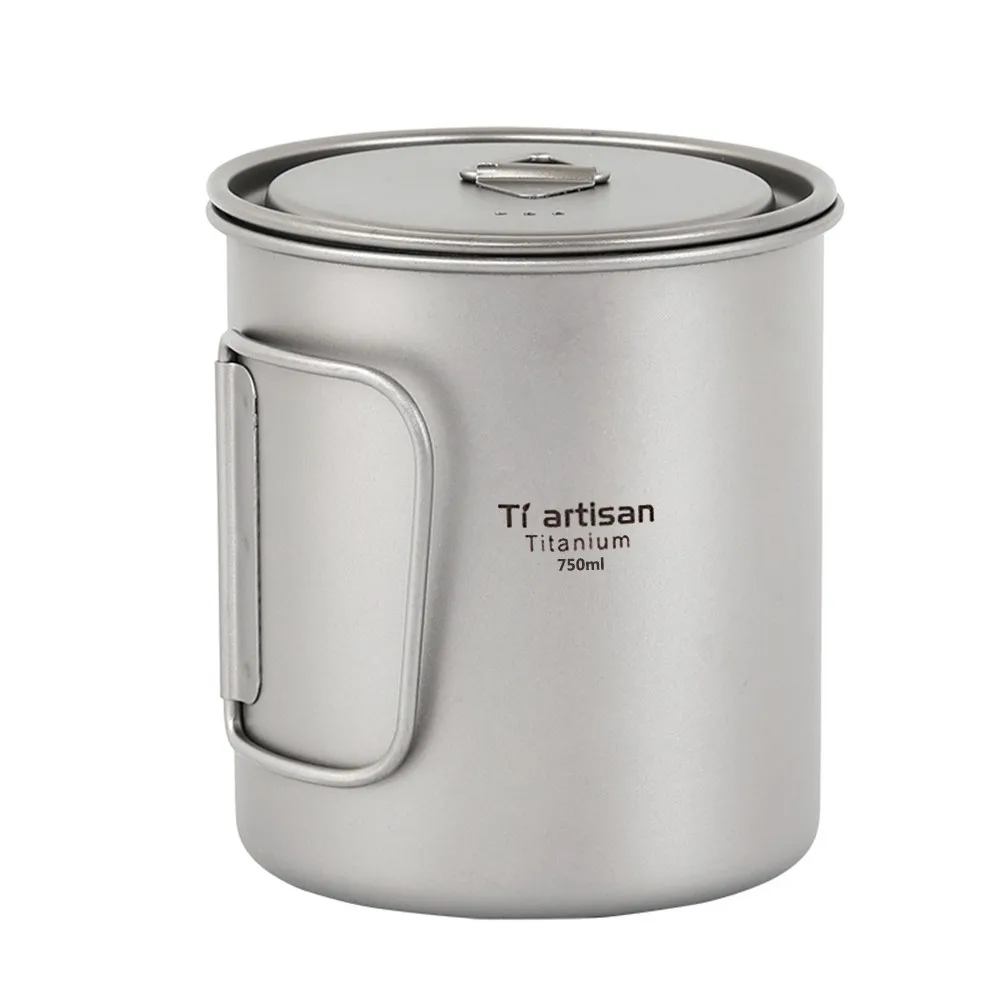 Outdoor Pure Titanium Cup with Folding Handle Portable Outdoor Camping Picnic Cooking Cup Nature Hike Cup Mug of Coffee Tea Outdoor Pure Titanium Cup with Folding Handle Portable Outdoor Camping Picnic Cooking Cup Nature Hike Cup Mug of Coffee Tea