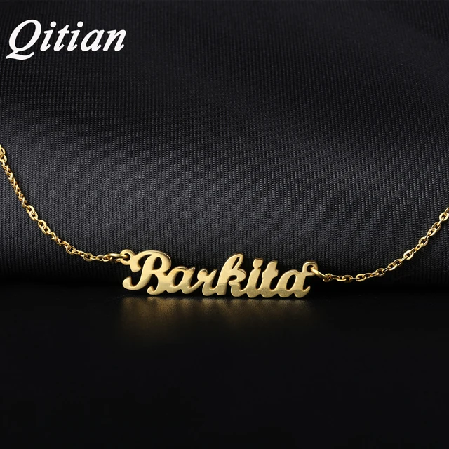 qitian name necklace gold color stainless steel personalized qitian name necklace gold color stainless steel personalized