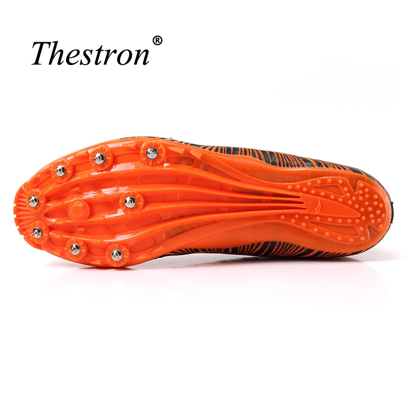 2018 Summer Track and Field Shoes for Men Women Breathable Spike Running Shoe Greeen Orange Track Shoes Spikes Sneakers Men