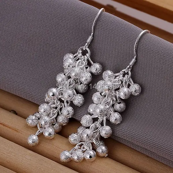 

KN-E007 Wholesale 925 free shipping silver earrings for woman ladies 925 fashion jewelry Polished Purple Bean Earrings