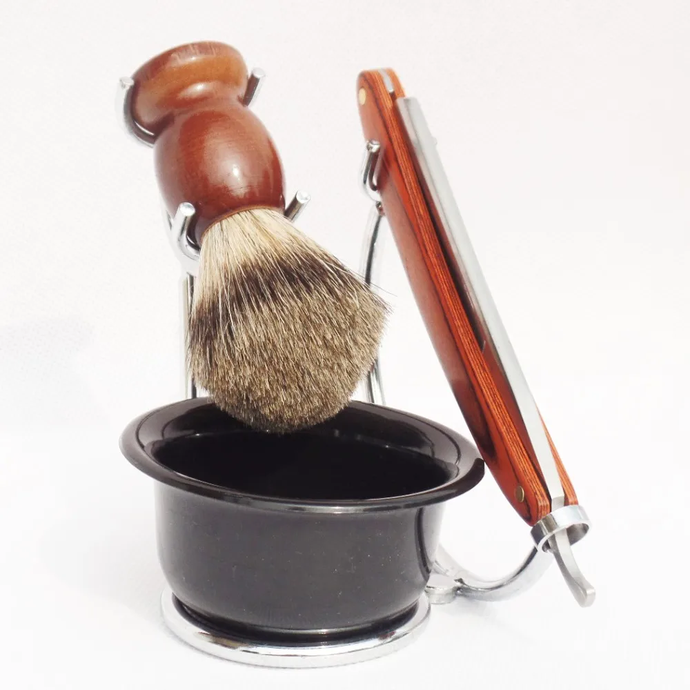 4 шт./компл. деревянная ручка безопасная бритва борода щетка подставка с акриловая чаша