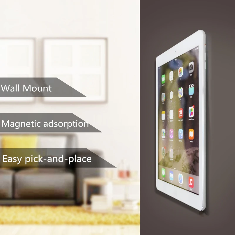  Wall Mount Tablet Magnetic Stand Magnet Adsorption Principle Convenience to pick-and-place Support 