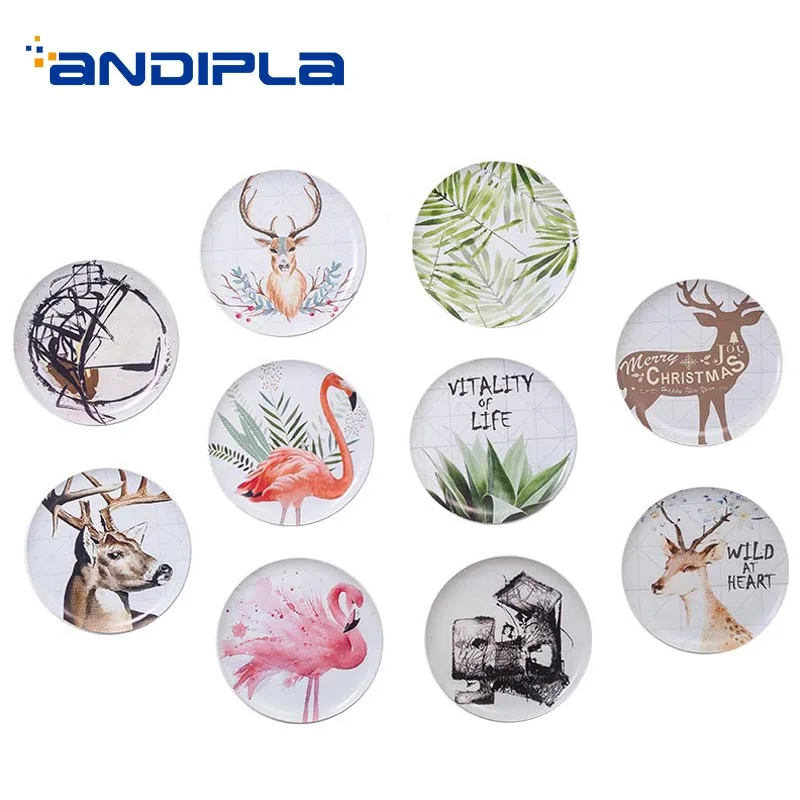 

1PCS Nordic Style Wall Plate Ceramic Porcelain Art Pattern Round Hanging House Decoration Crafts Tableware Adornment Dish Saucer