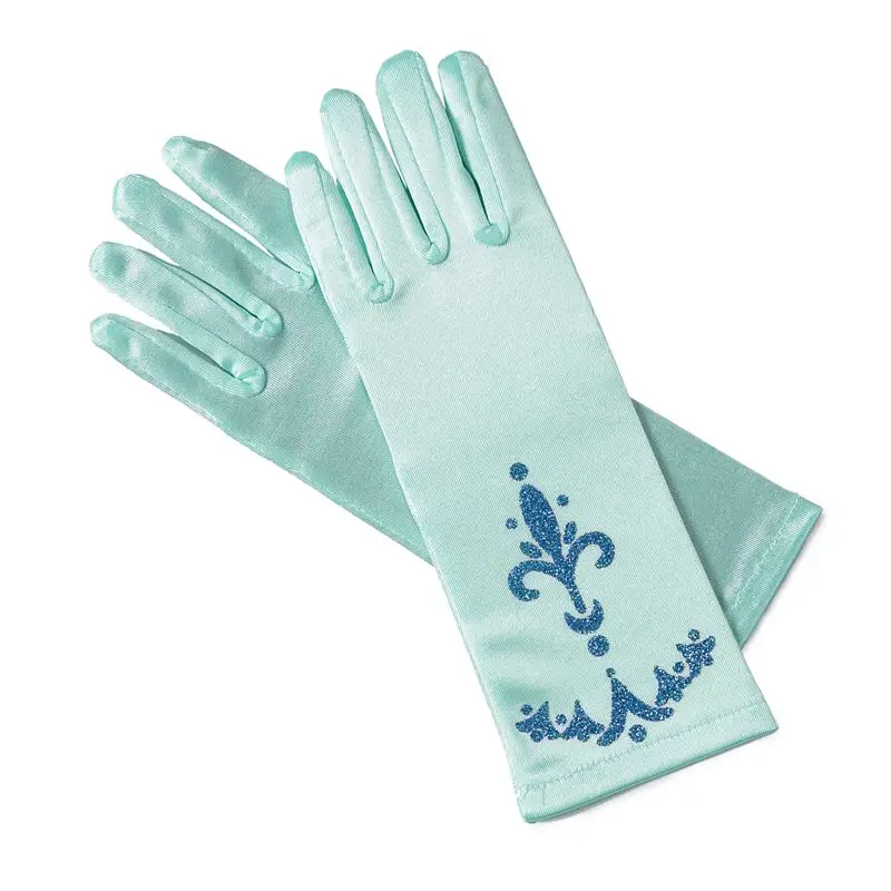 shake baby's hand Girl Elsa Coronation Gloves Long Finger Gloves 24cm Sequins Printed Clothing Girl Halloween Party Princess Costume Accessories baby headband Baby Accessories