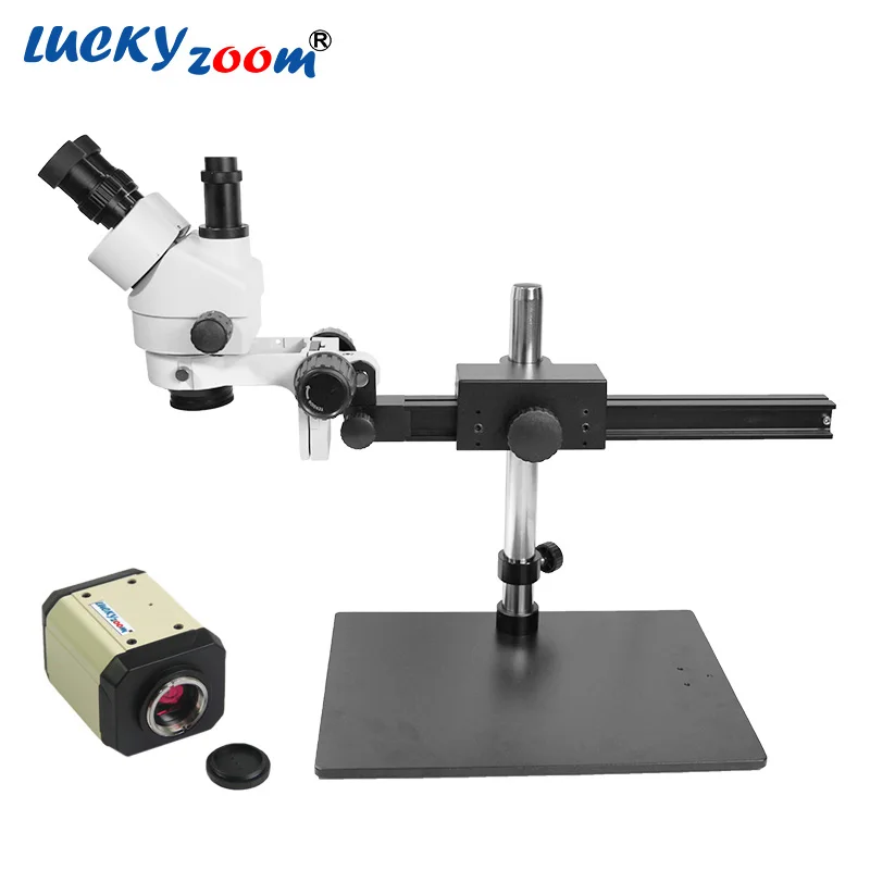 

Luckyzoom Brand 7X-45X Trinocular Stereo Microscope PCB Phone Repair Soldering Lab 2MP VGA AV Microscopio Camera Free Shipping