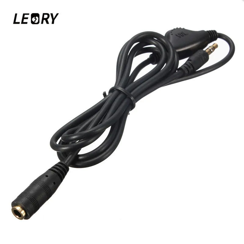 

LEORY 80cm Headphone Volume Control Extension Cord Cable Audio Stereo Adapter 3.5mm Volume Control Cable For Headphone Earphone