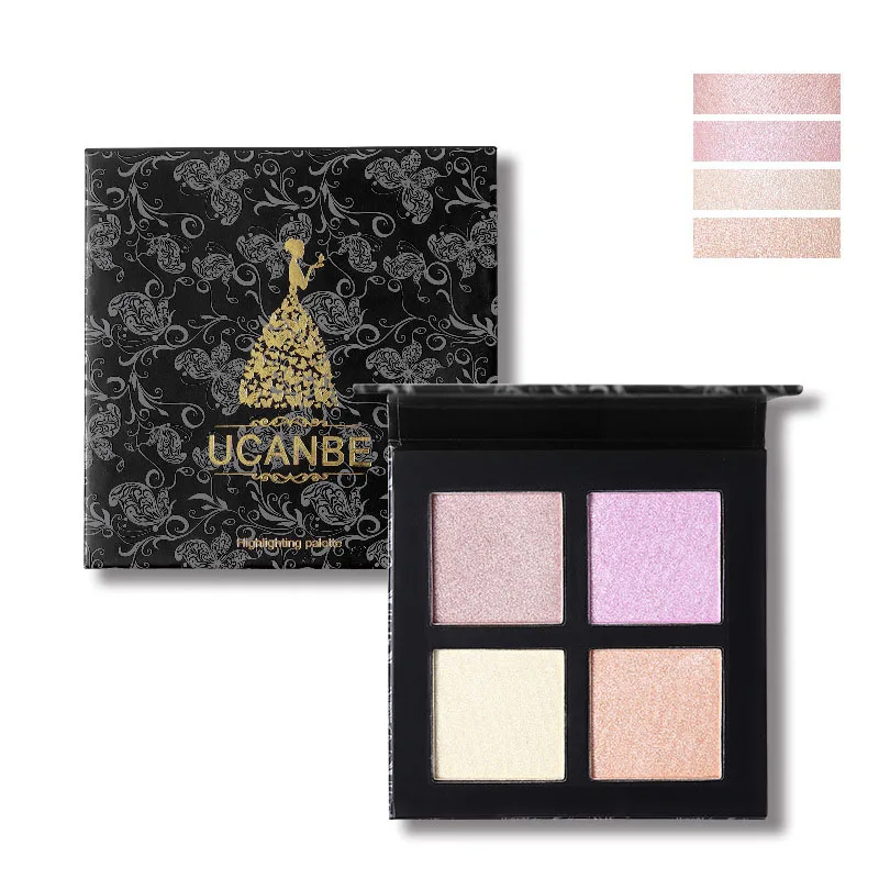 

UCANBE 4 Color Eyeshadow Palette Luminous Diamond Glitter Matallic Eye Shadow In One Magnet Palette Cosmetic Beauty Make Up Tool