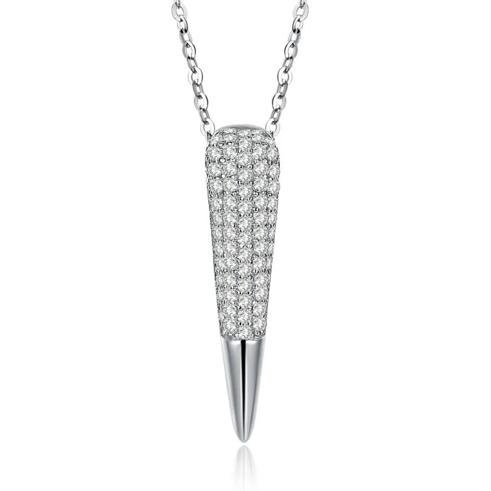 white gold bullet pendant
