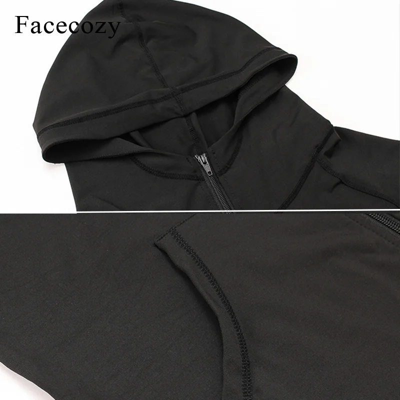 Мужская спортивная куртка Facecozy тренировочная с капюшоном для бега и фитнеса