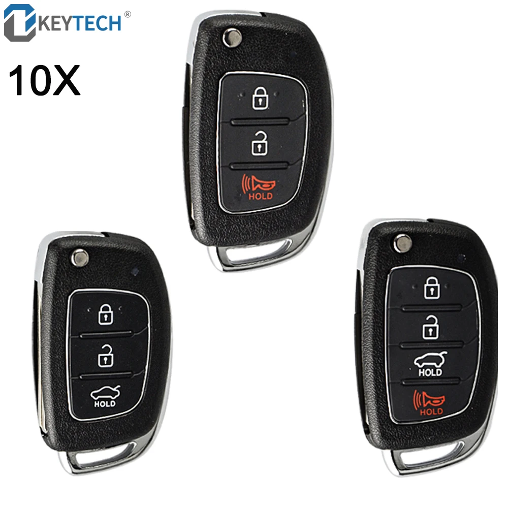 

OkeyTech Flip Folding Key Case For Mistra Hyundai HB20 SANTA FE IX35 IX45 Accent I40 Solaris 10PCS Remote Key Case Fob 3 Buttons