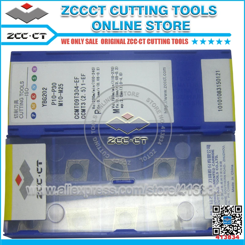 

50pcs ZCC.CT cutting tools CCMT09T304-EF YBG202 ZCC-CT insert CCMT 09T304 zccct carbide inserts CCMT09T304 tools