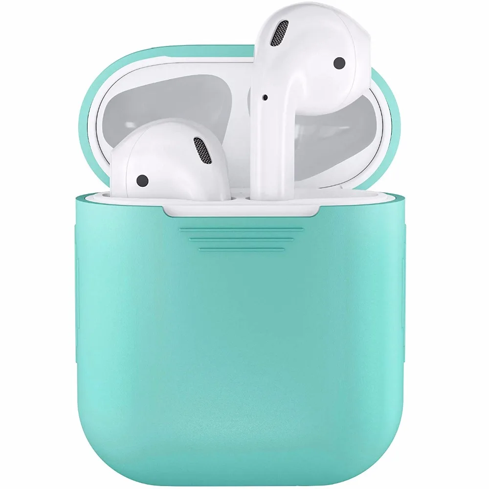 Силиконовые bluetooth беспроводные наушники Air pods чехол для AirPods защитный чехол Аксессуары для Apple Airpods зарядная коробка