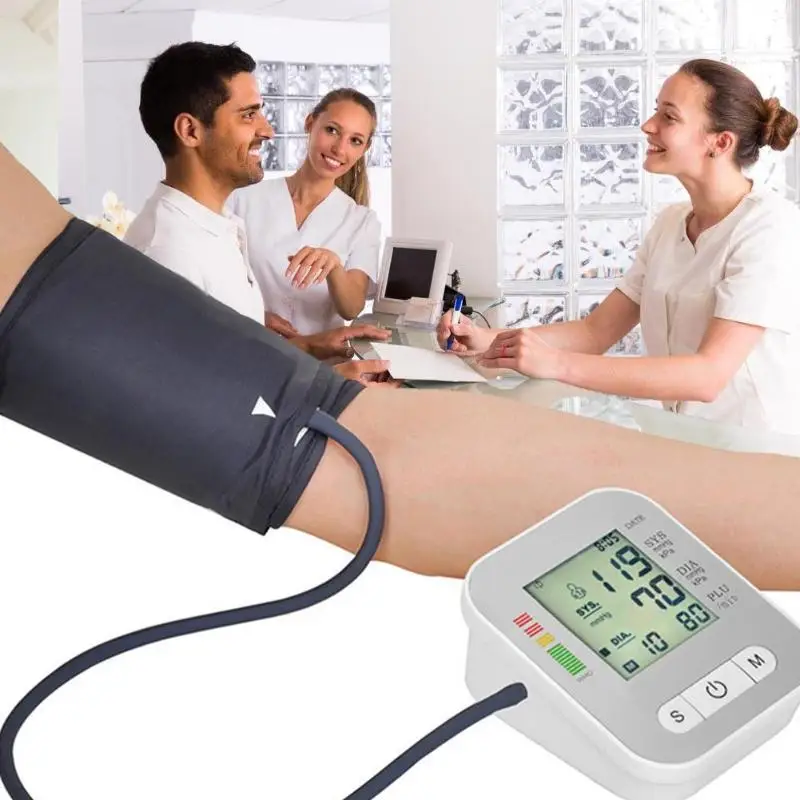 

1pcs Digital LCD Upper Arm Blood Pressure Monitor Heart Beat Meter Machine Tonometer for Measuring Automatic Home Health Care