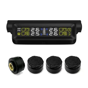 

Car TPMS Tire Pressure Monitoring System TPMS Solar Energy Two Power Supply TFT Display Tyre Auto Alarm System External Sensor