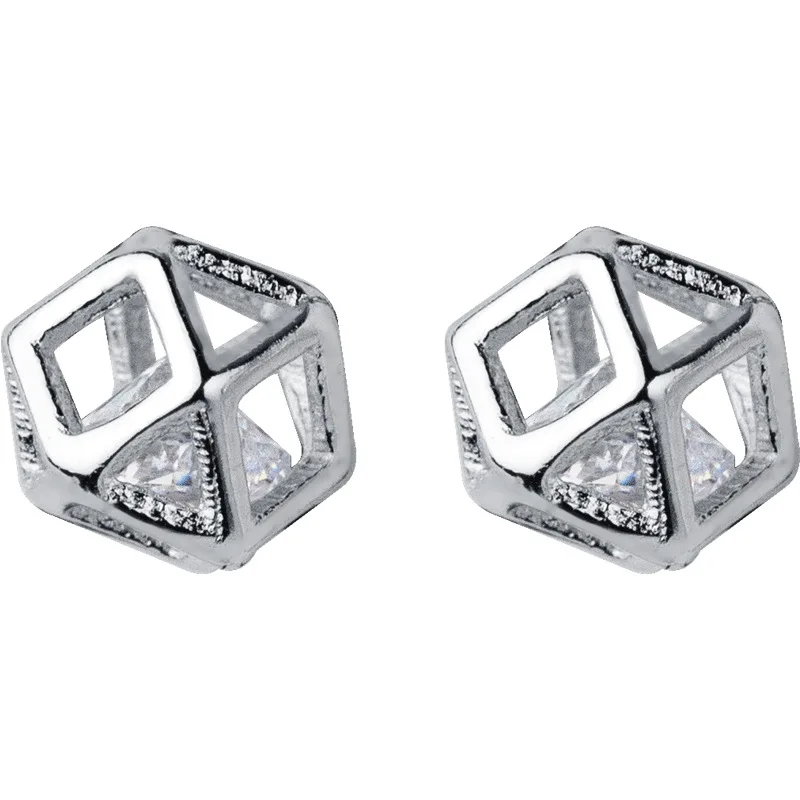 

Simple Geometry Polygon CZ 925 Sterling Studs Earrings
