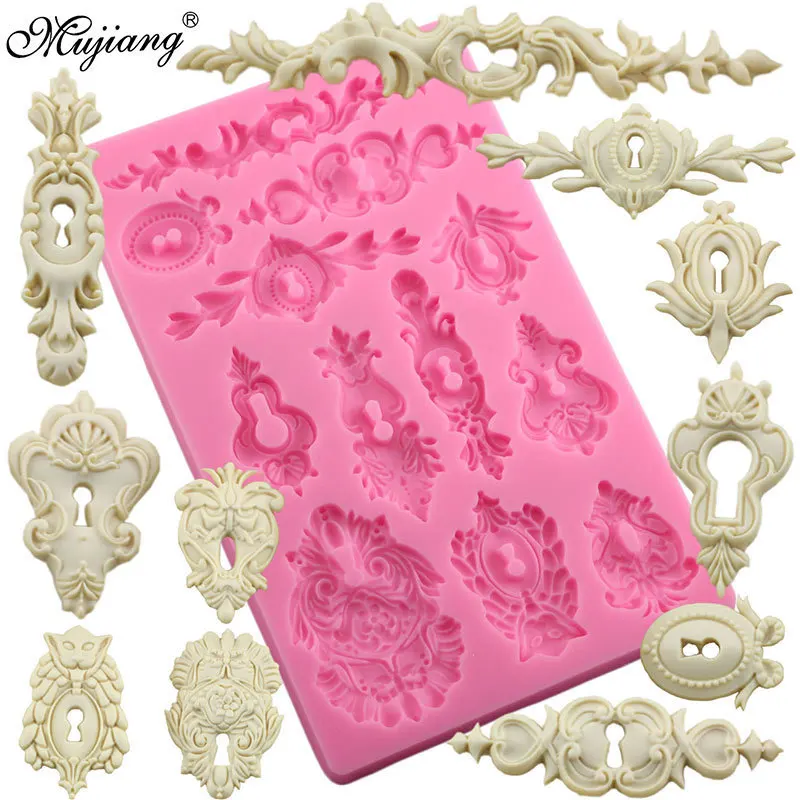 

DIY Cake Baking Frame Silicone Molds Cake Border Decoration Fondant Mold Scroll Relief Candy Chocolate Gumpaste Fimo Clay Mould