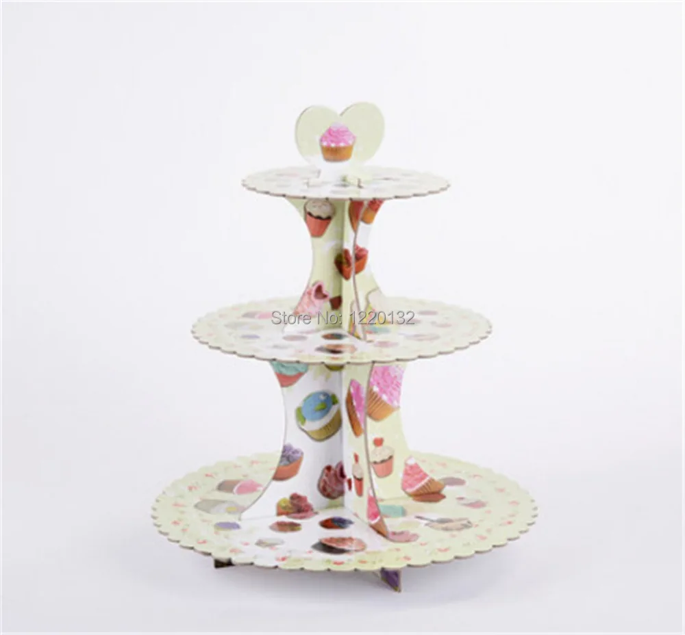 Fashion paper cups cake stand 3 Tier Cupcake Shelf Cup Cake Birthday