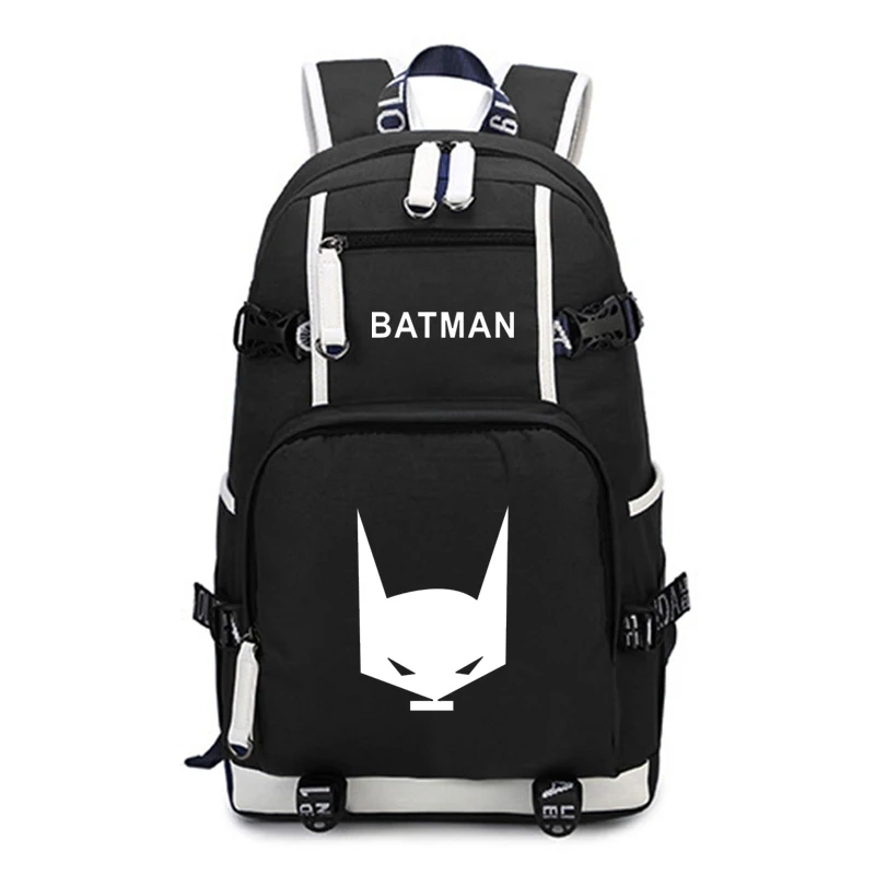 

Fashion Teenager Printed batman Backpack Man's Women's Backpacks Boy Girl Bags Large Capacity Laptop Canvas Casual Traveling Bag