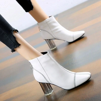 

British wind Martin boots women's boots 2018 autumn new short boots stiletto pointed high heels winter women's shoes