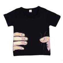 New Funny Toddler Boys 3D Hand Printed T-SHIRT Kid Children o-neck Cool Effect Tops clothes 2-7Y