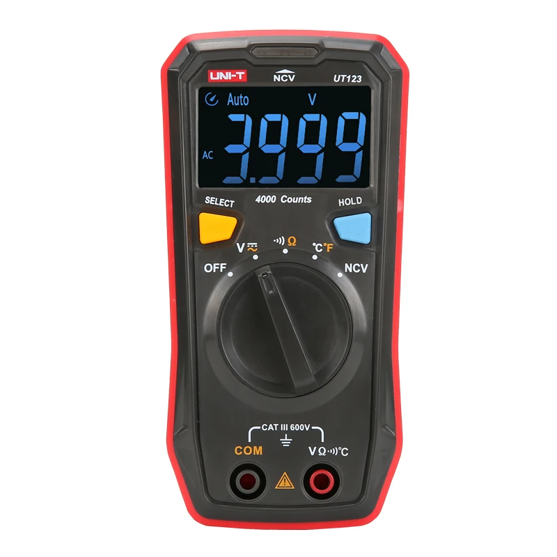 

UNI-T 4000 Counts Mini Digital Residential Multimeter EBTN Color Screen Display AC/DC Voltage Temperature Current/NCV Tester