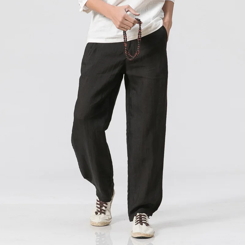 

Linen pants loose cotton and linen casual pants men's large size straight linen men's pants spring pants linen men's trousers