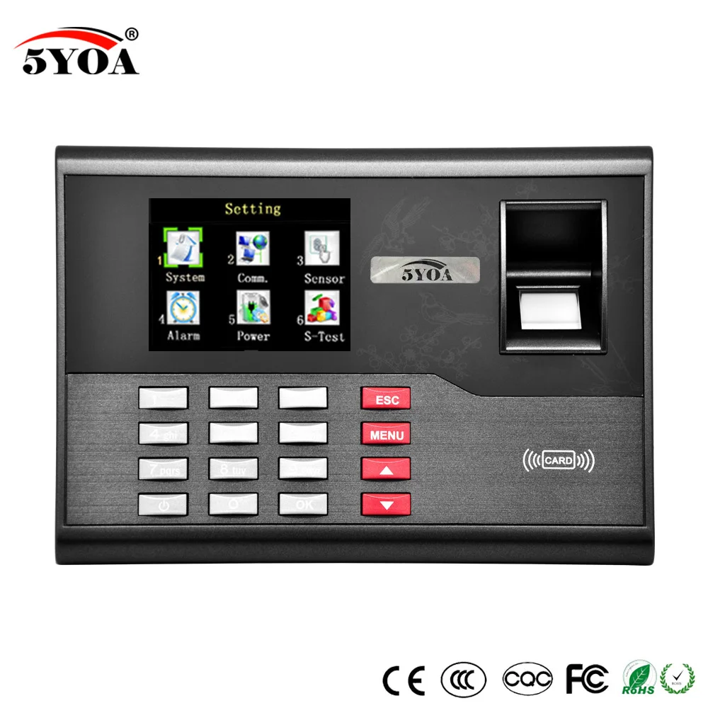 Biometric Fingerprint Time Attendance Clock Recorder Employee Digital Electronic English Reader Machine USB RFID ID Card | Безопасность