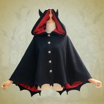 

Lolita Little Devil Halloween Bat Wool Sweety Warm-keeping Cloak Free Shipping