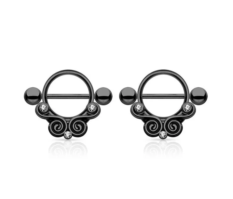 

316L Surgical Steel Vintage Nipple Bar Ring Shield Barbell Piercing Body Jewelry